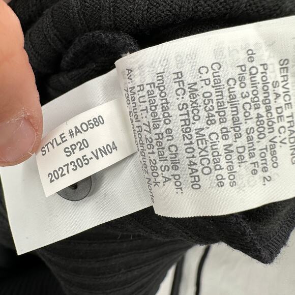 MADEWELL NWT Button-Front Ribbed Mini Dress in Black A0580 // XS - Picture 13 of 14